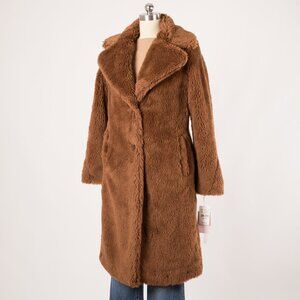 Avec Les Filles Faux Fur Teddy Coat Size XS Chocolate Brown
